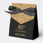 80e verjaardag Gouden Glitter Dank Je Bedankdoosjes (Voorkant Zijde)