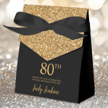 80e verjaardag Gouden Glitter Dank Je