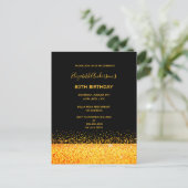 80e verjaardag gouden gouden glans uitnodiging (Staand voorkant)