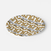 80e verjaardag gouden zwarte partij papieren bordje (Gekanteld)