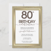80e verjaardag goudofficiële uitnodiging (Voorkant)