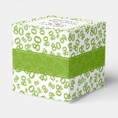 80e verjaardag groen/wit nummerpatroon bedankdoosjes (Achterkant)