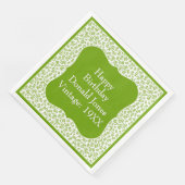 80e verjaardag Groen/Witte beugel Getal Patroon Servet (Hoek)