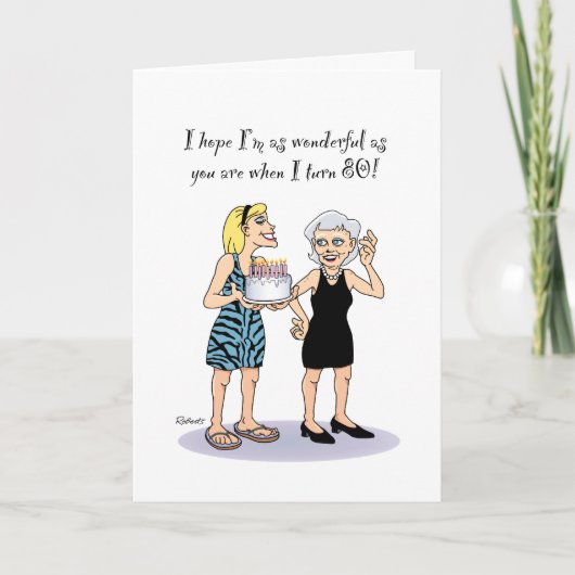 80e verjaardag grootmoeder kaart (Voorkant)