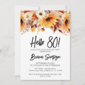 80e Verjaardag Herfst Floral Kaart (Voorkant)