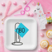 80e verjaardag Herinneringsnotitie op een papercli Papieren Bordje (Feest)