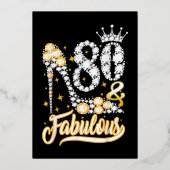 80e verjaardag Hoge Hiel Shoes Crown Diamond Folie Feestdagenkaart (Voorkant)