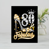 80e verjaardag Hoge Hiel Shoes Crown Diamond Folie Feestdagenkaart (Staand Voorkant)