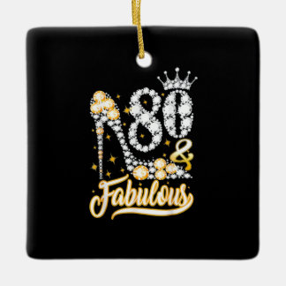 80e verjaardag Hoge Hiel Shoes Crown Diamond Keramisch Ornament