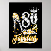 80e verjaardag Hoge Hiel Shoes Crown Diamond Poster (Voorkant)