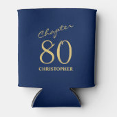 80e verjaardag Hoofdstuk 80 Blauw Goud Blikjeskoeler (Voorkant)