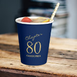 80e verjaardag Hoofdstuk 80 Blauw Goud Papieren Bekers<br><div class="desc">Voeg een vleugje sprankeling toe aan de 80ste verjaardag van je geliefde met deze prachtige Blue Gold papieren bekers. Perfect voor die finishing touch aan een feestje.</div>