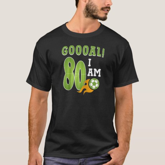 80e verjaardag jongen voetbal ik ben 80 jaar oud g t-shirt (Voorkant)