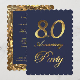 80e verjaardag Jubileum Gold Elegant Kaart