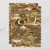 80e verjaardag Jubileum Gold Elegant Kaart (Voorkant / Achterkant)