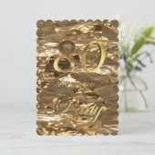 80e verjaardag Jubileum Gold Elegant Kaart (Staand voorkant)