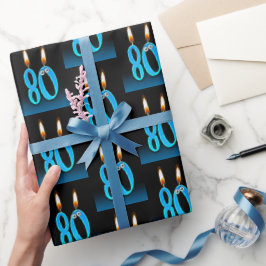 80e verjaardag Kaarsen met Eyeballen Cadeaupapier