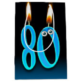 80e verjaardag kaarsen Middelgrote Gift Bag Medium Cadeauzakje (Voorkant)