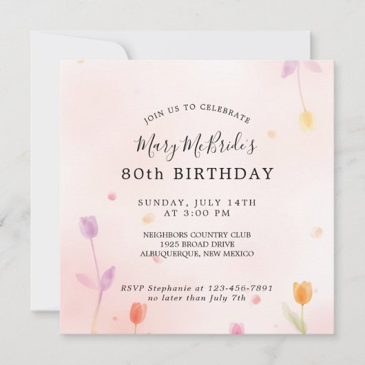 80e verjaardag Kaart (Voorkant)