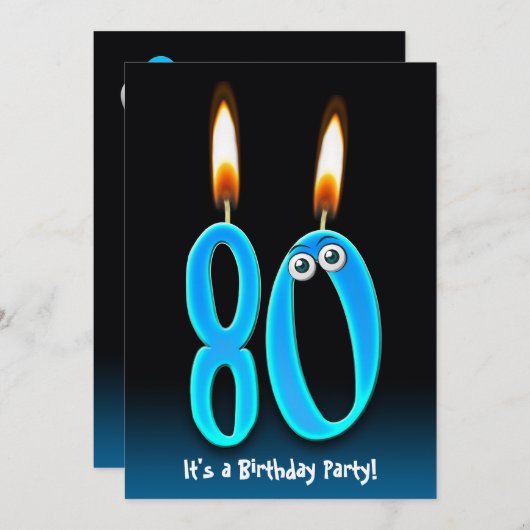 80e verjaardag kaart (Voorkant / Achterkant)