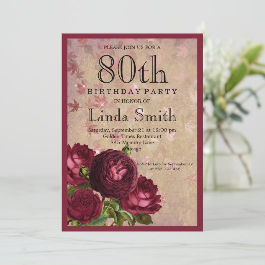 80e verjaardag kaart (Staand voorkant)