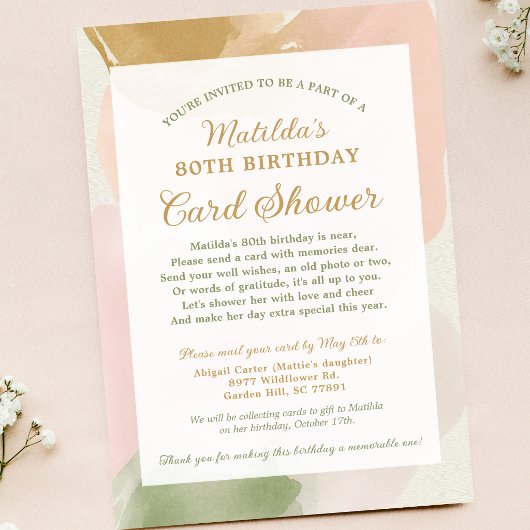 80e verjaardag Kaart Douche per post Fotouitnodigi