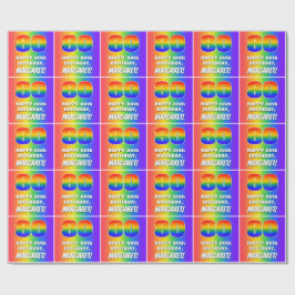 80e verjaardag: kleurrijk, vun regenboogpatroon #  cadeaupapier