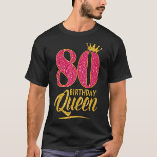 80e verjaardag koningin 80 jaar oud meisje kroonro t-shirt