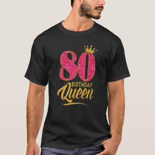 80e verjaardag koningin 80 jaar oud meisje kroonro t-shirt