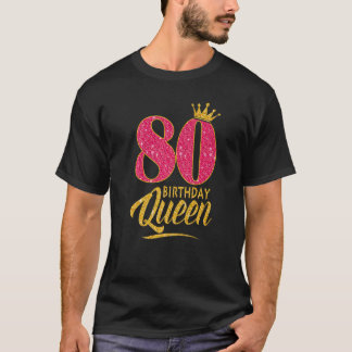 80e verjaardag koningin 80 jaar oud meisje kroonro t-shirt