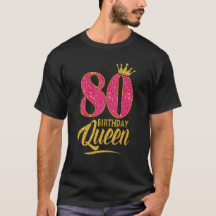80e verjaardag koningin 80 jaar oud meisje kroonro t-shirt