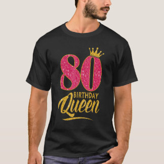 80e verjaardag koningin 80 jaar oud meisje kroonro t-shirt