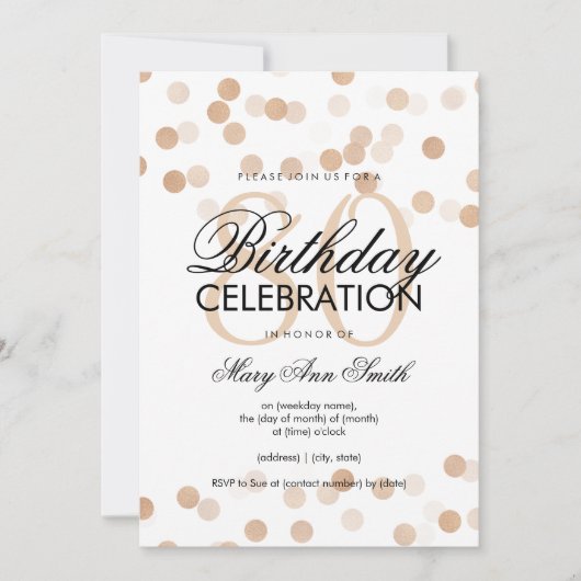 80e verjaardag koperen olie Glitter Lichten Kaart (Voorkant)