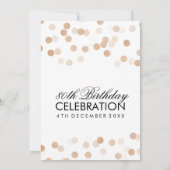 80e verjaardag koperen olie Glitter Lichten Kaart (Achterkant)