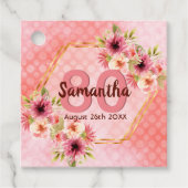 80e verjaardag Koraal goudbloemen Bedankt Bedankjes Labels (Voorkant)