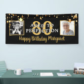 80e verjaardag leeftijd tot perfectie zwart gouden spandoek (Beurs)