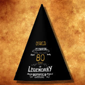 80e verjaardag Legendary Zwart Goud Retro Feesthoedjes