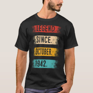 80e verjaardag Legende sinds oktober 1942 80 jaar T-shirt