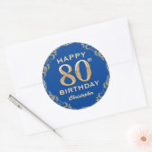 80e verjaardag Lijst van de Partij voor Blauw en G Ronde Sticker (Envelop)