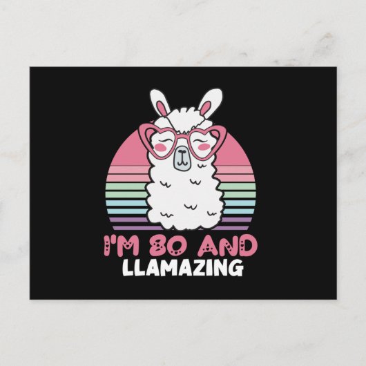 80e verjaardag Llamazing Lama 80 Jaar Verjaardag Briefkaart (Voorkant)