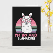 80e verjaardag Llamazing Llama 80 jaar oude verjaa Kaart (Gele Bloem)