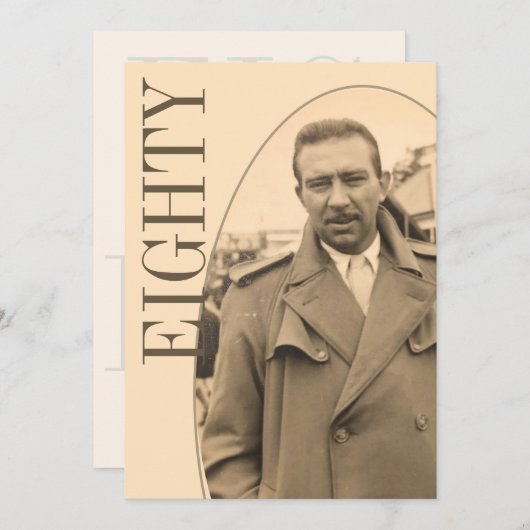 80e verjaardag man foto moderne verjaardag kaart (Voorkant / Achterkant)