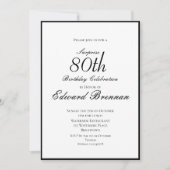 80e verjaardag mannelijke stijlvolle foto elegant kaart (Voorkant)