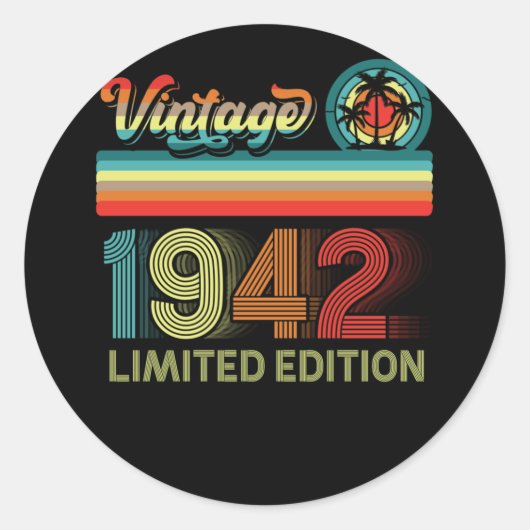 80e verjaardag Mannen decoratie 80 jaar oud 1942 Ronde Sticker (Voorkant)