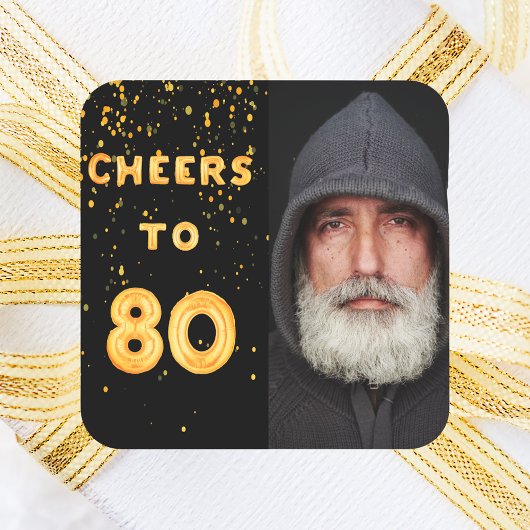 80e verjaardag mannen met een zwarte rok vierkante sticker