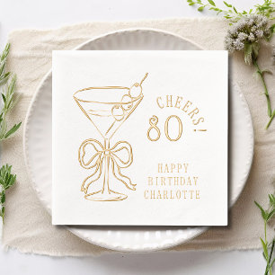 80e verjaardag Martini Cheers Eighty gepersonalise Folie Servetten