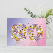 80e verjaardag, met bloembranen kaart (Staand voorkant)