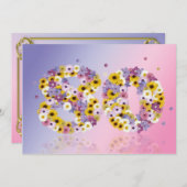 80e verjaardag, met bloembranen kaart (Voorkant / Achterkant)