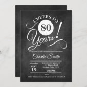 80e verjaardag met een kartonnen patroon kaart (Voorkant / Achterkant)