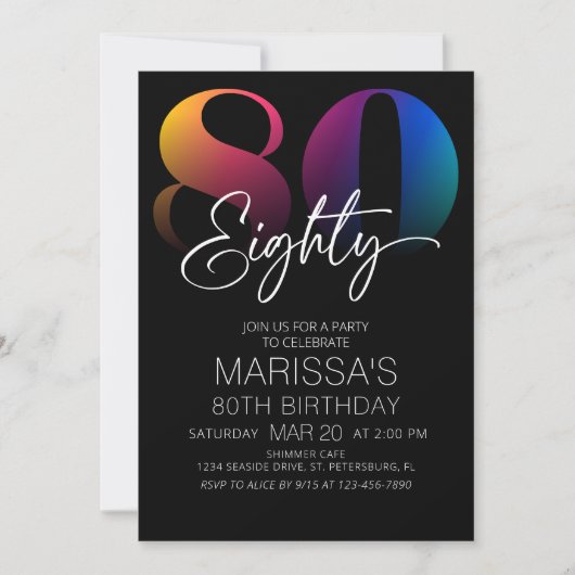 80e verjaardag Modern Kaart (Voorkant)